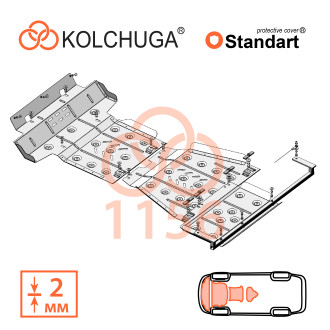 Захист двигуна Toyota Hilux 2021- Kolchuga Standart (1.1156)